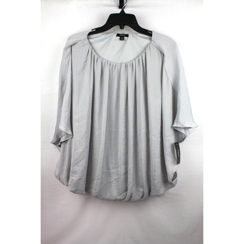 Alfani Women's Batwing Sleeve Blouse Top Shirt Plus Size 0X Color Silver Gray